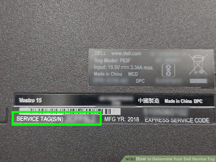 Dell Service Tag Sticker